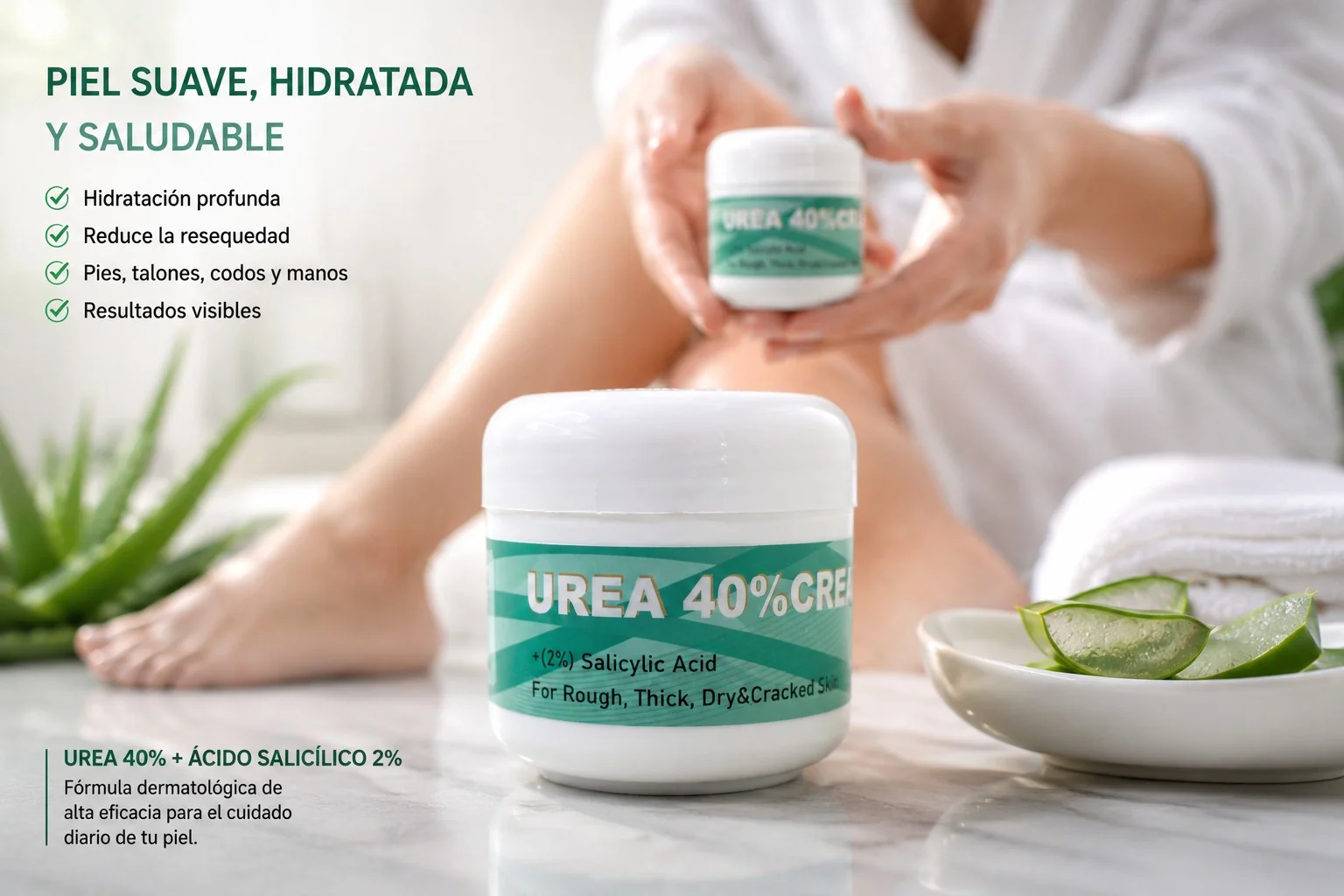 Dermatitis en manos — crema urea al 40% para piel seca y agrietada